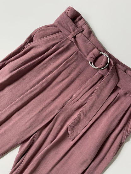 Dusty Rose Belted Trousers