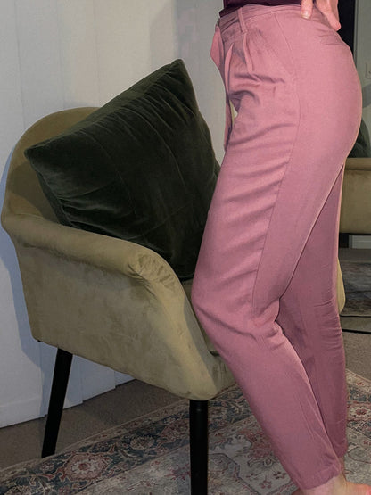 Dusty Rose Belted Trousers