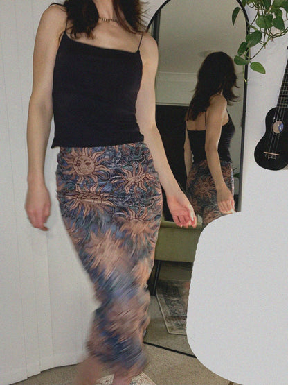 Slinky Black Cropped Spaghetti Strap Singlet