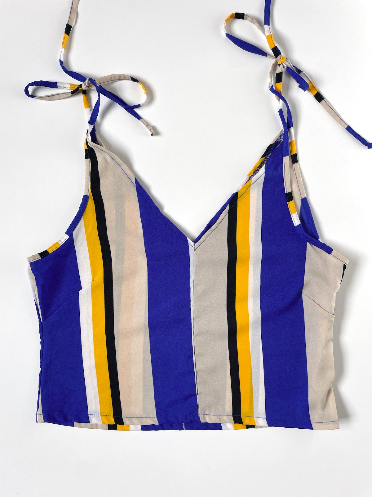 Beach Umbrella Stripe Tie Sleeve Cami Top