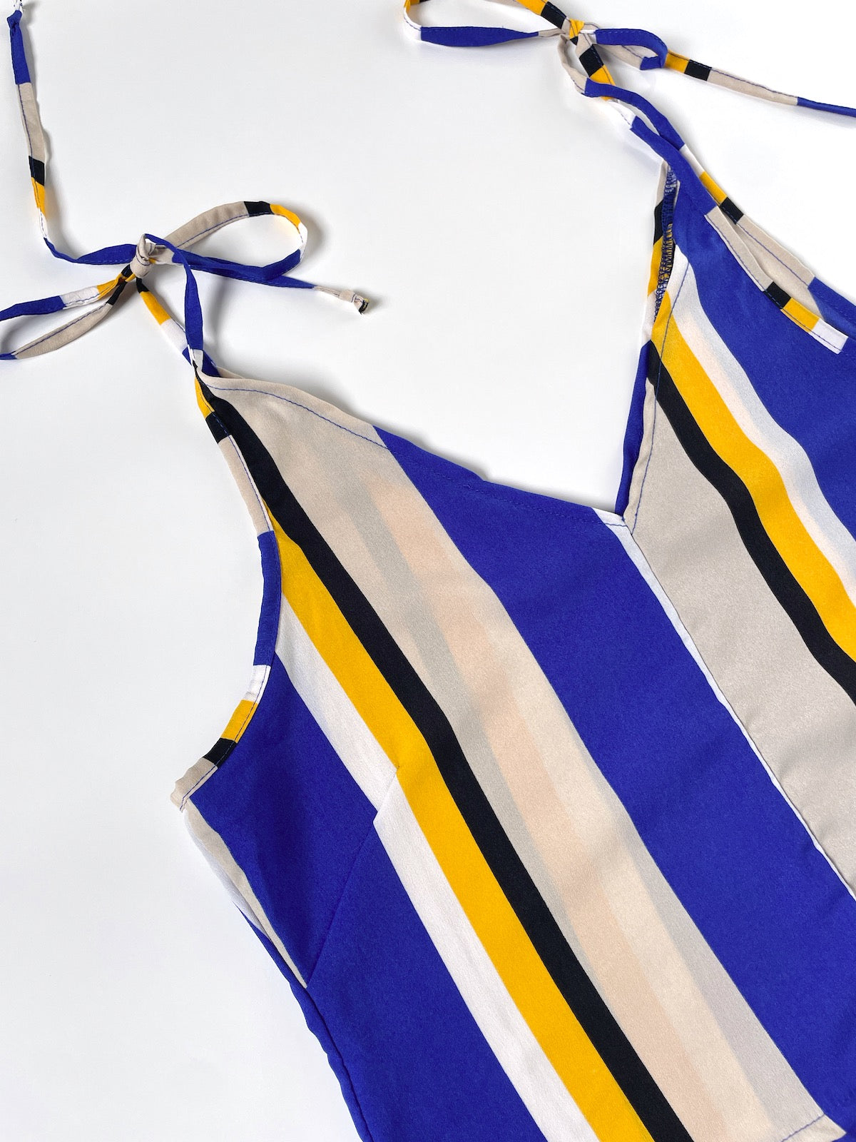 Beach Umbrella Stripe Tie Sleeve Cami Top