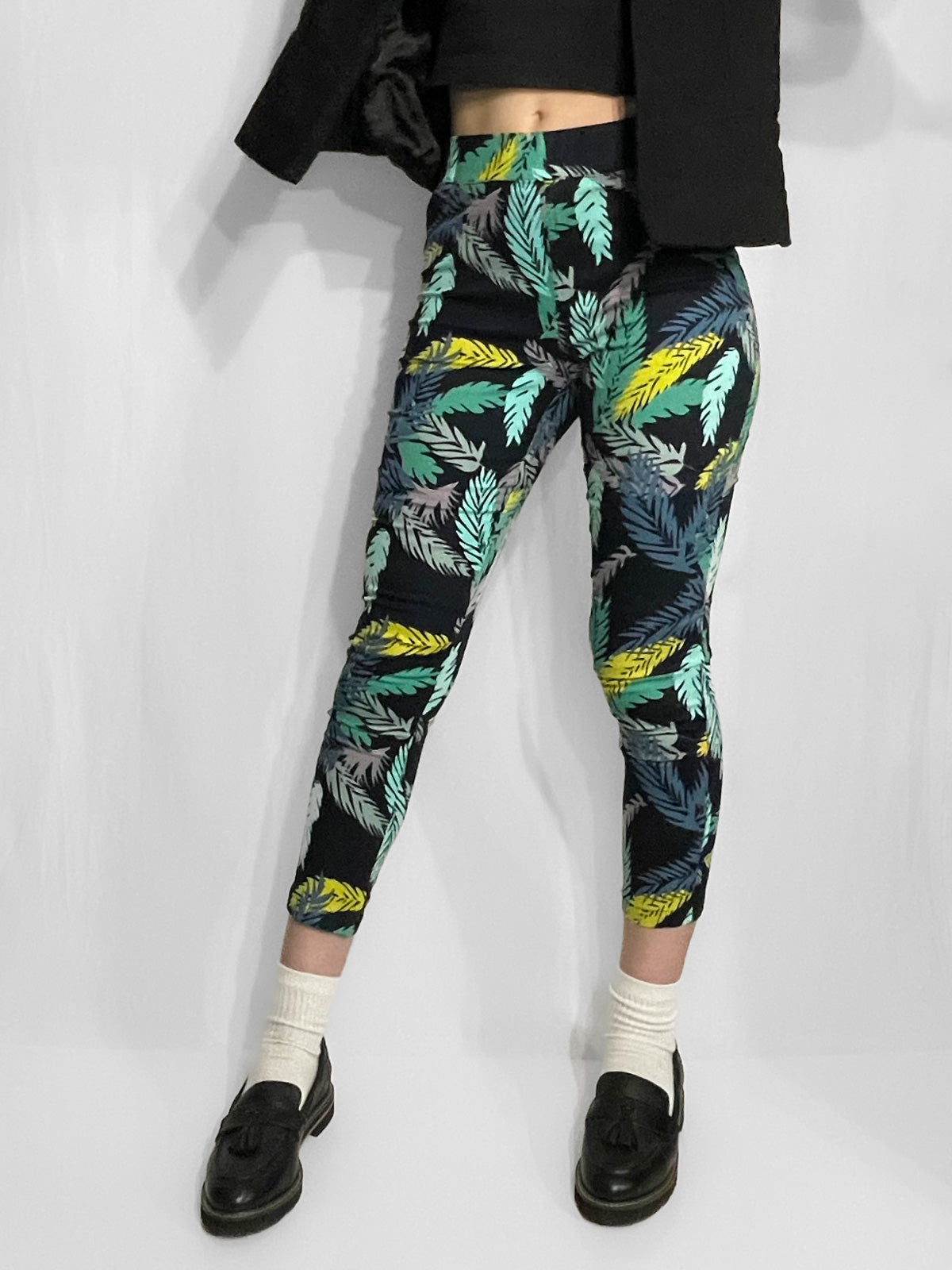 Cotton Palm Tree Cigarette Pants