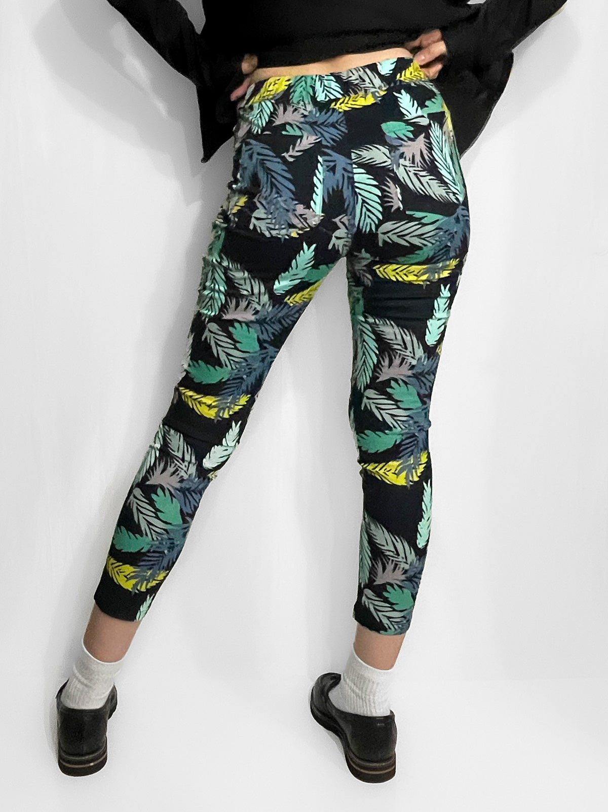 Cotton Palm Tree Cigarette Pants