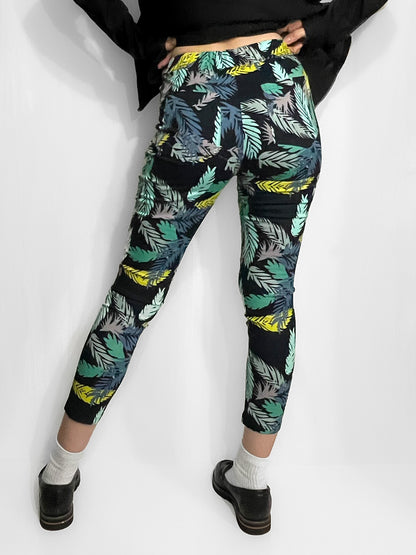 Cotton Palm Tree Cigarette Pants