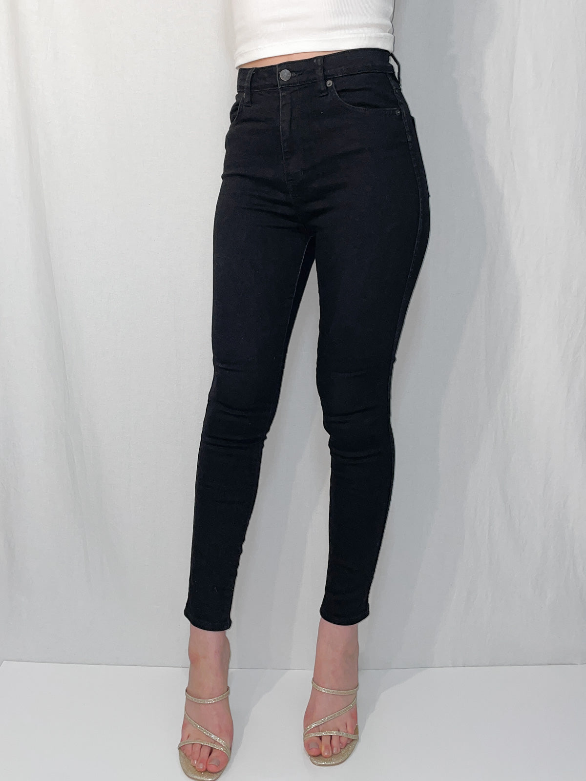 Black Hi Rider High Waist Skinny Jeans