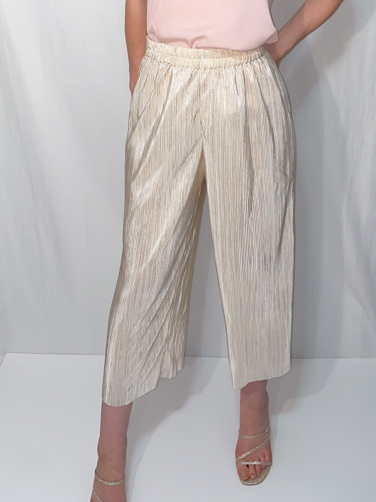 Champagne Gold Plisse Culottes