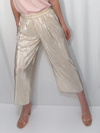Champagne Gold Plisse Culottes