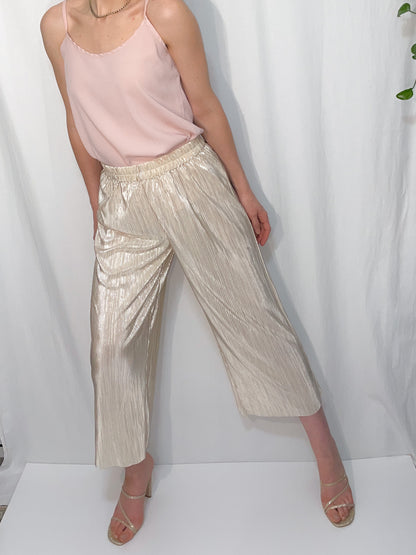 Champagne Gold Plisse Culottes