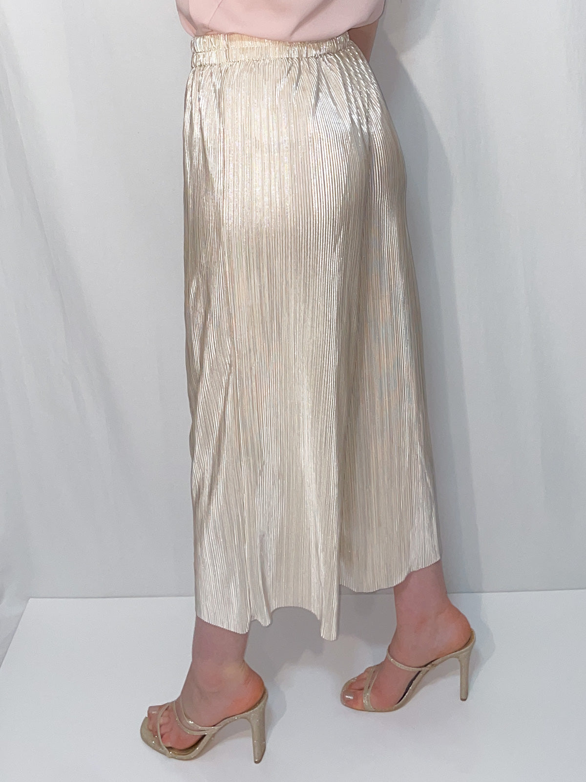 Champagne Gold Plisse Culottes