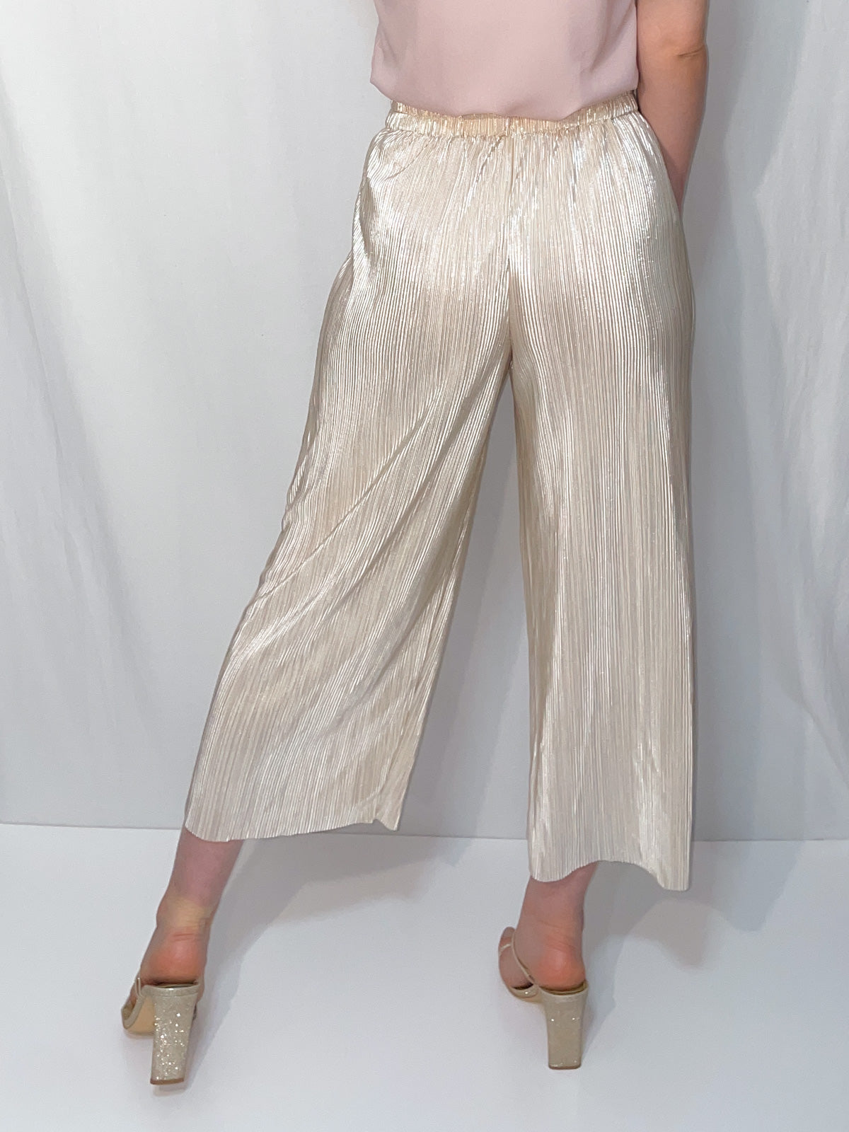 Champagne Gold Plisse Culottes