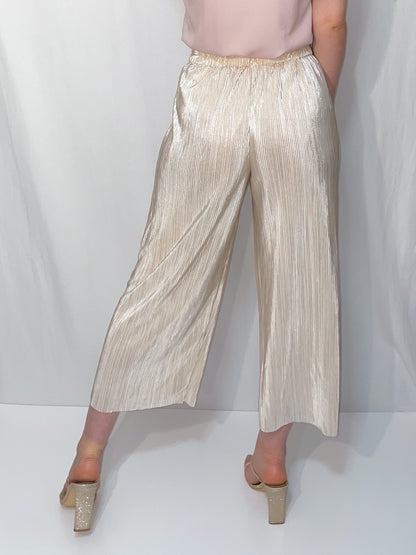 Champagne Gold Plisse Culottes