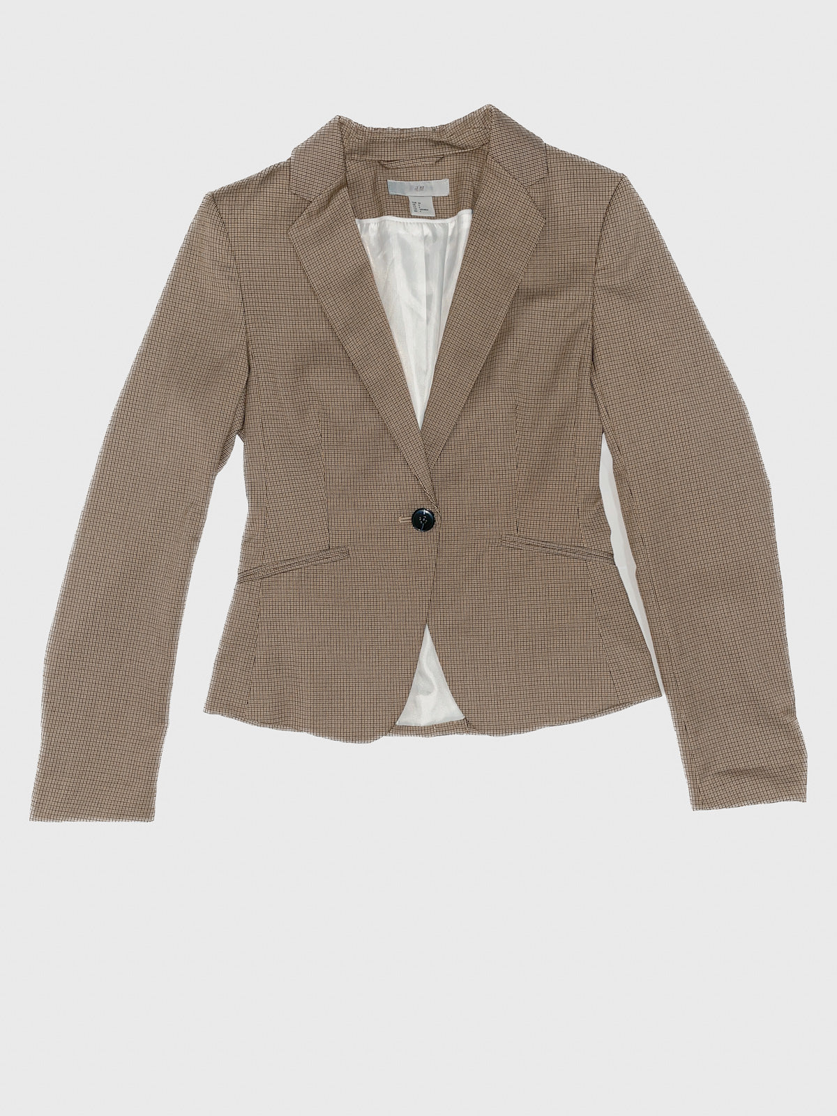 Tailored Blazer in Camel and Black Check