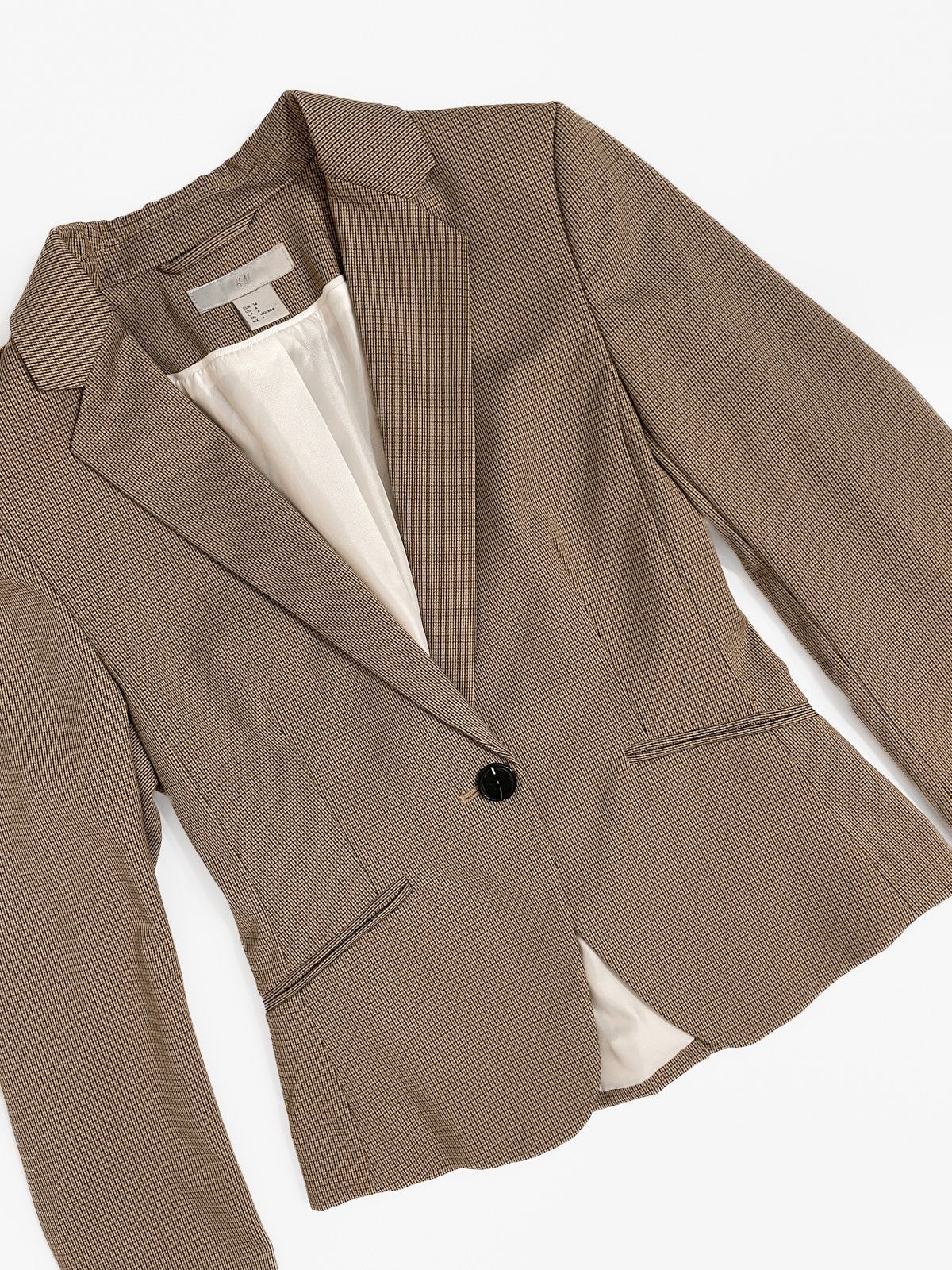 Tailored Blazer in Camel and Black Check
