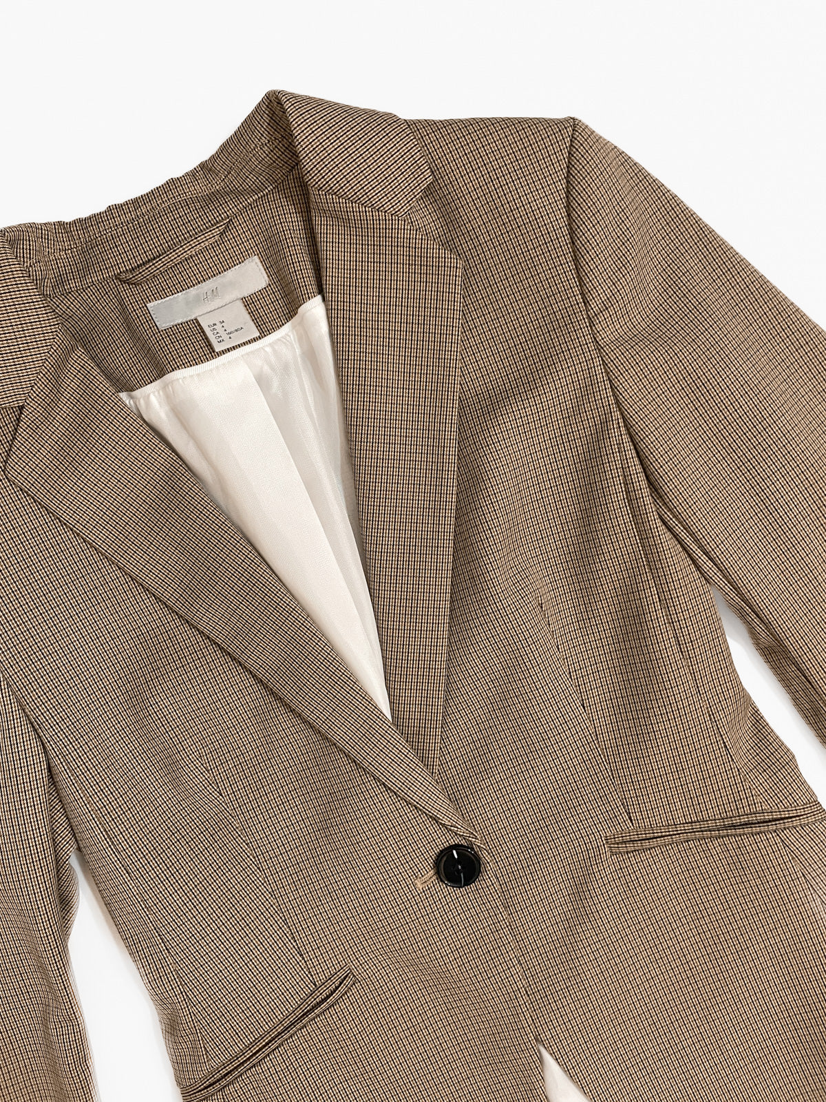 Tailored Blazer in Camel and Black Check