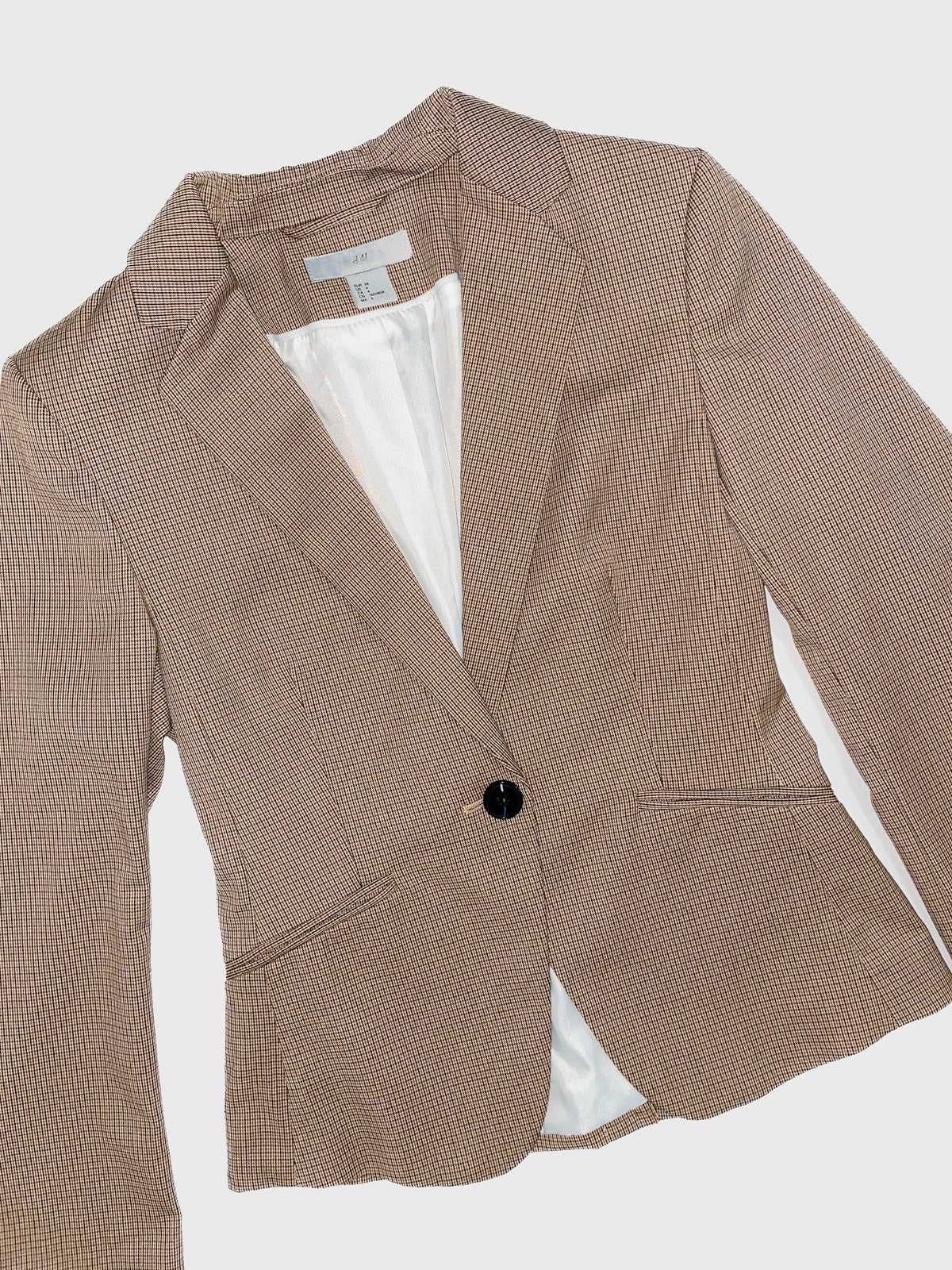 Tailored Blazer in Camel and Black Check