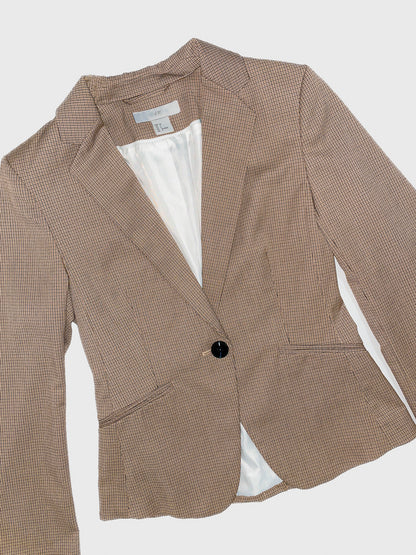 Tailored Blazer in Camel and Black Check