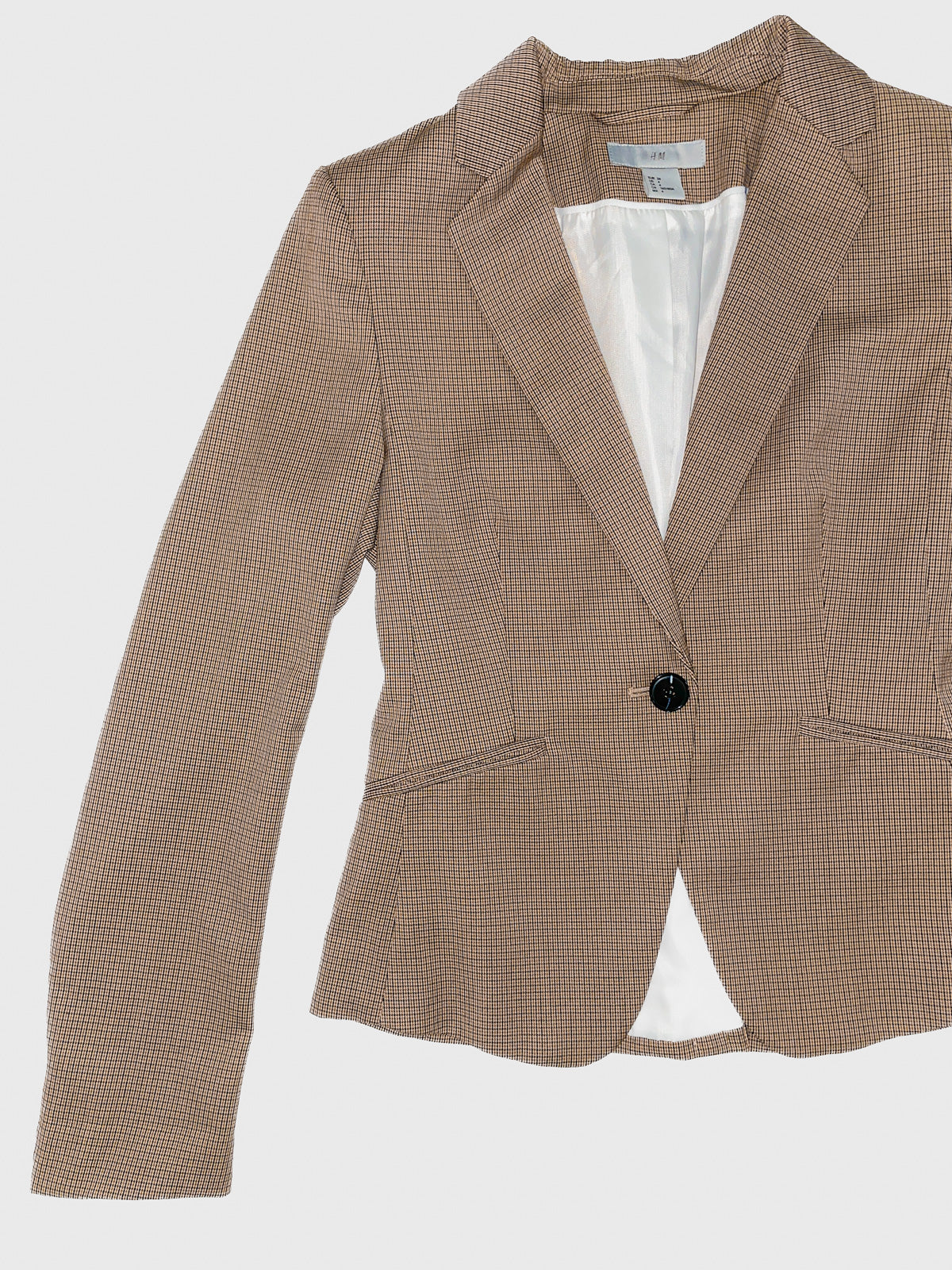 Tailored Blazer in Camel and Black Check