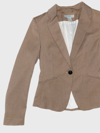 Tailored Blazer in Camel and Black Check