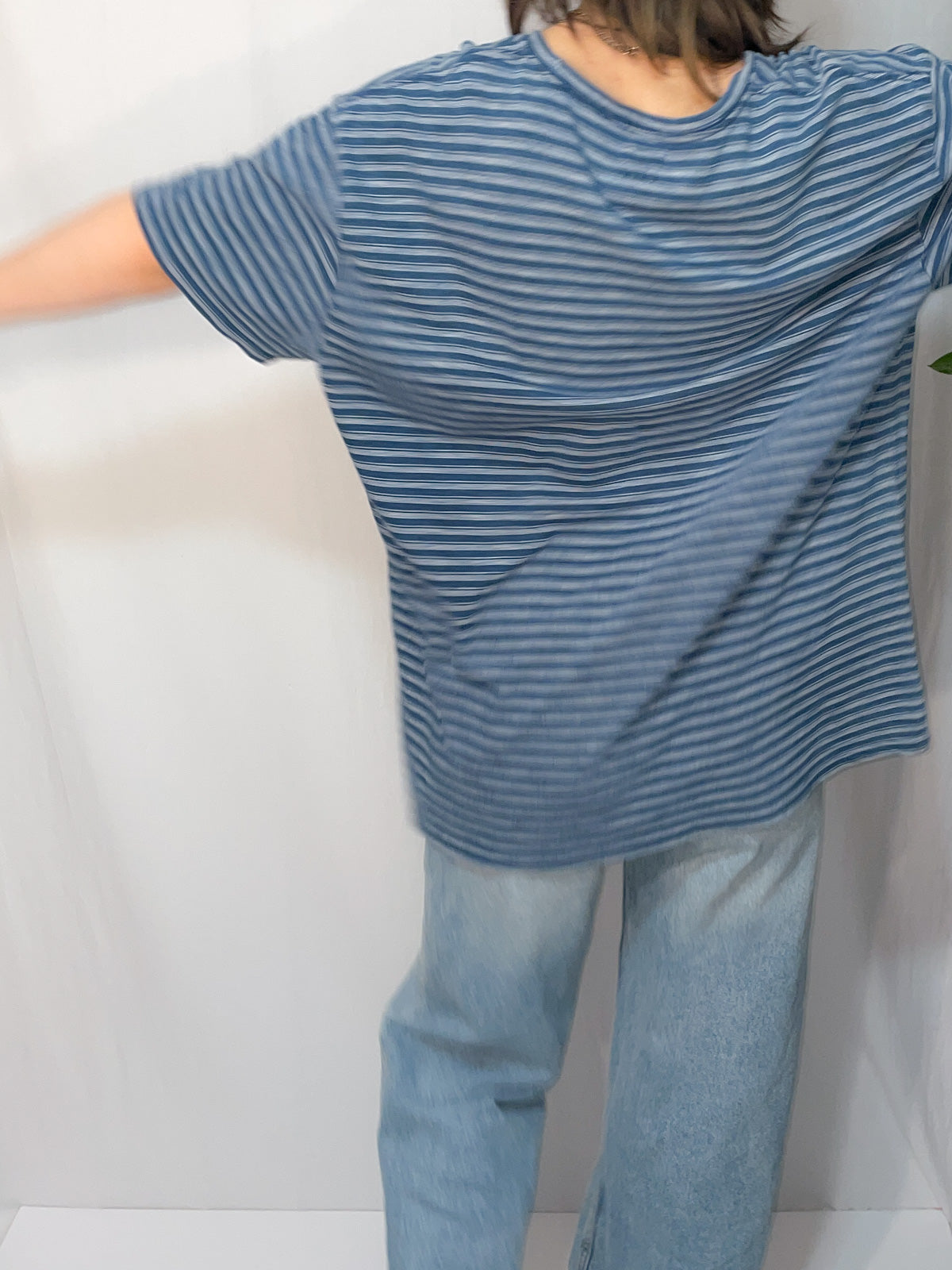 Levi's Heavy GSM Knit Stripe Tee in Blue & White
