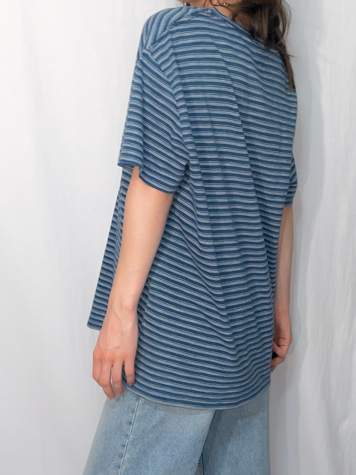 Levi's Heavy GSM Knit Stripe Tee in Blue & White