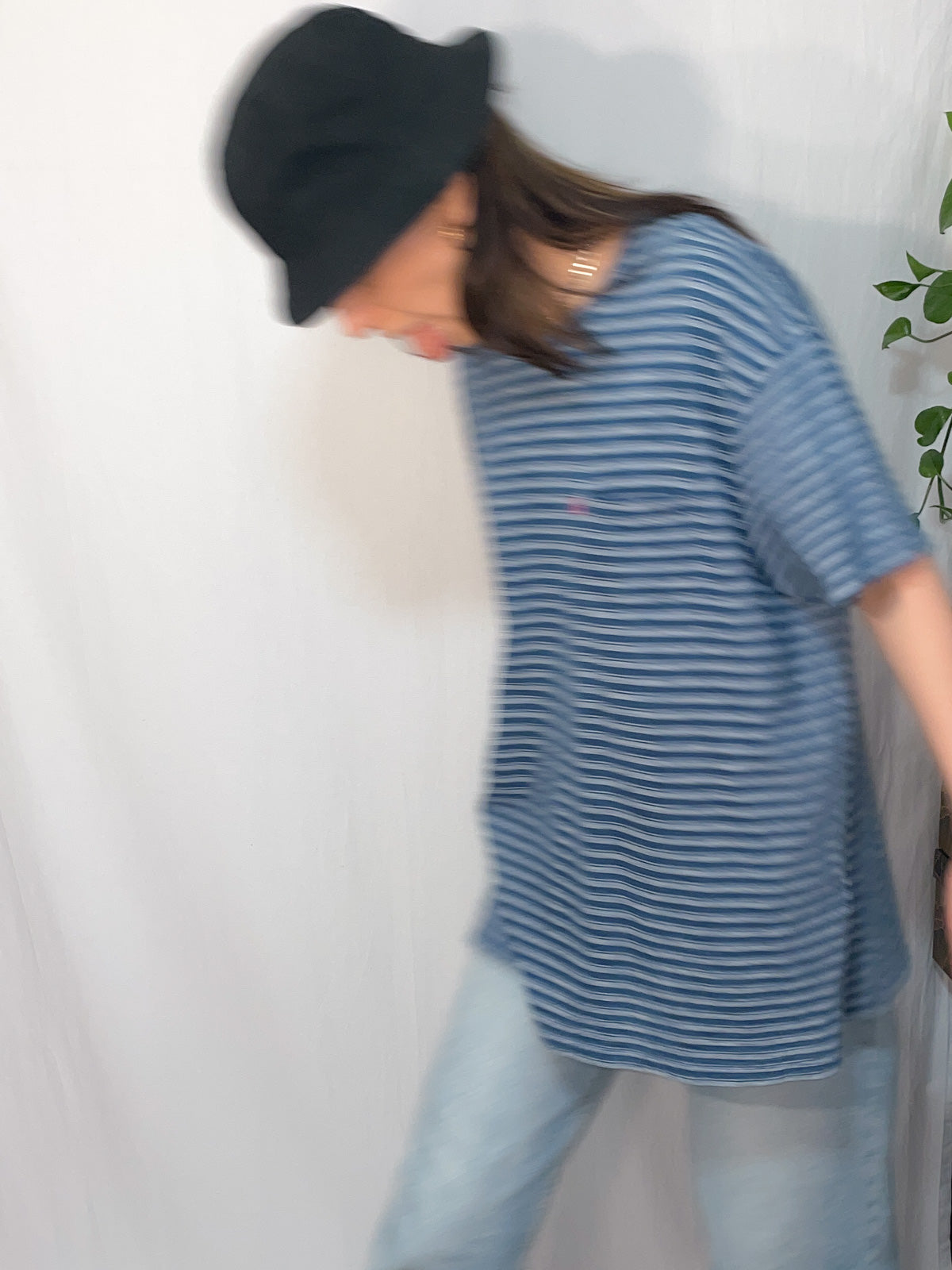 Levi's Heavy GSM Knit Stripe Tee in Blue & White