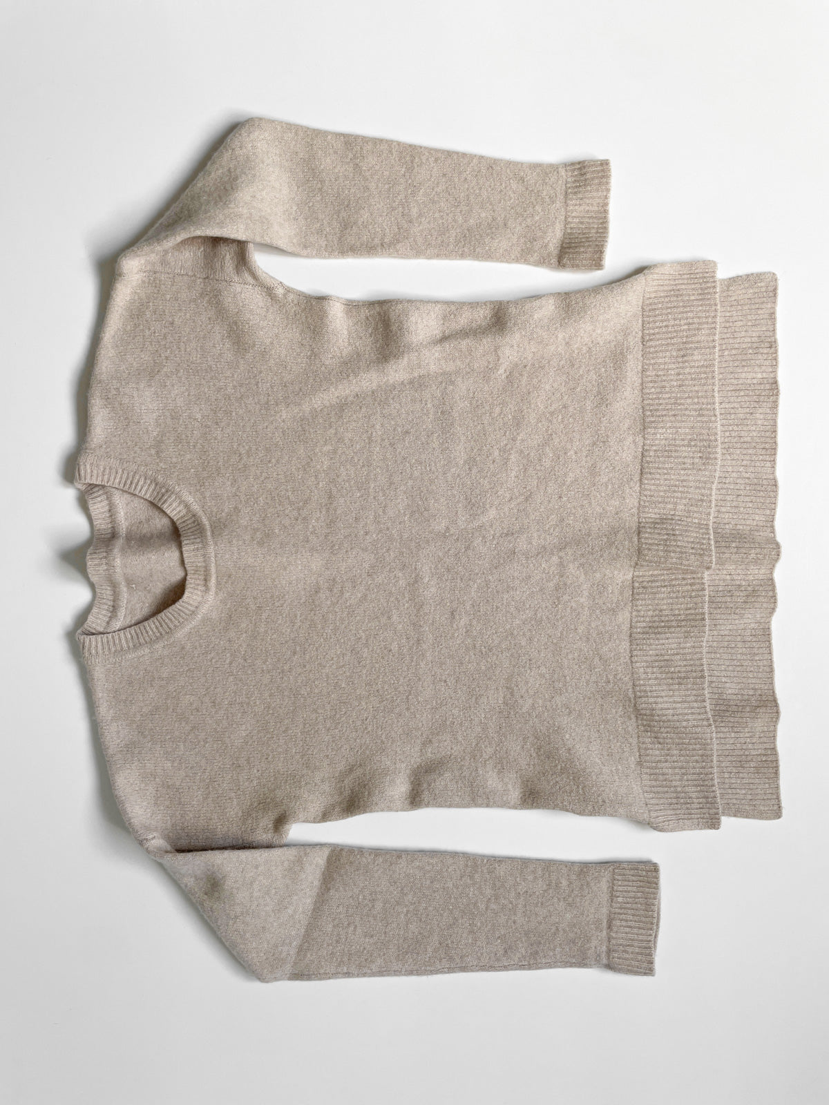Oatmeal Wool & Cashmere Knit Jumper