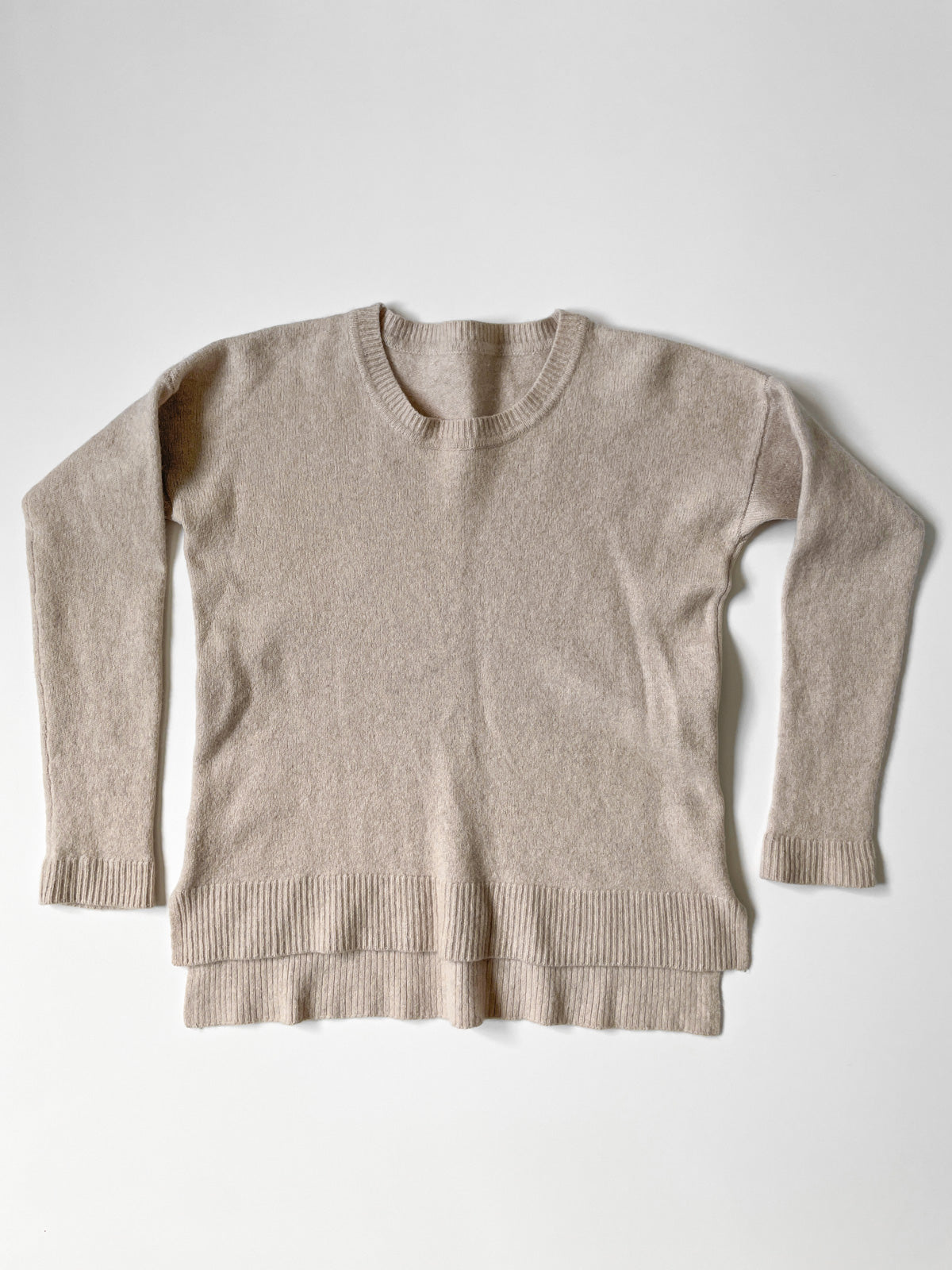 Oatmeal Wool & Cashmere Knit Jumper