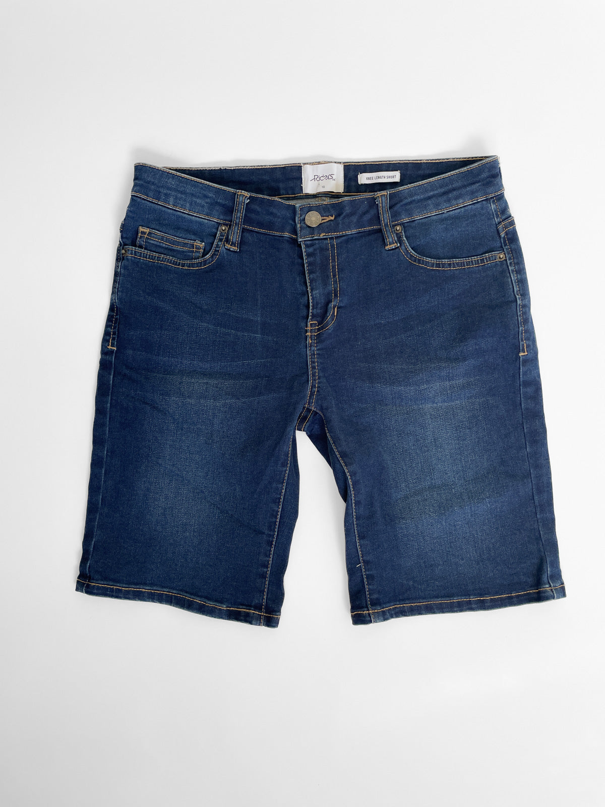 Dark Wash Denim Riders by Lee Knee Length Jort Short