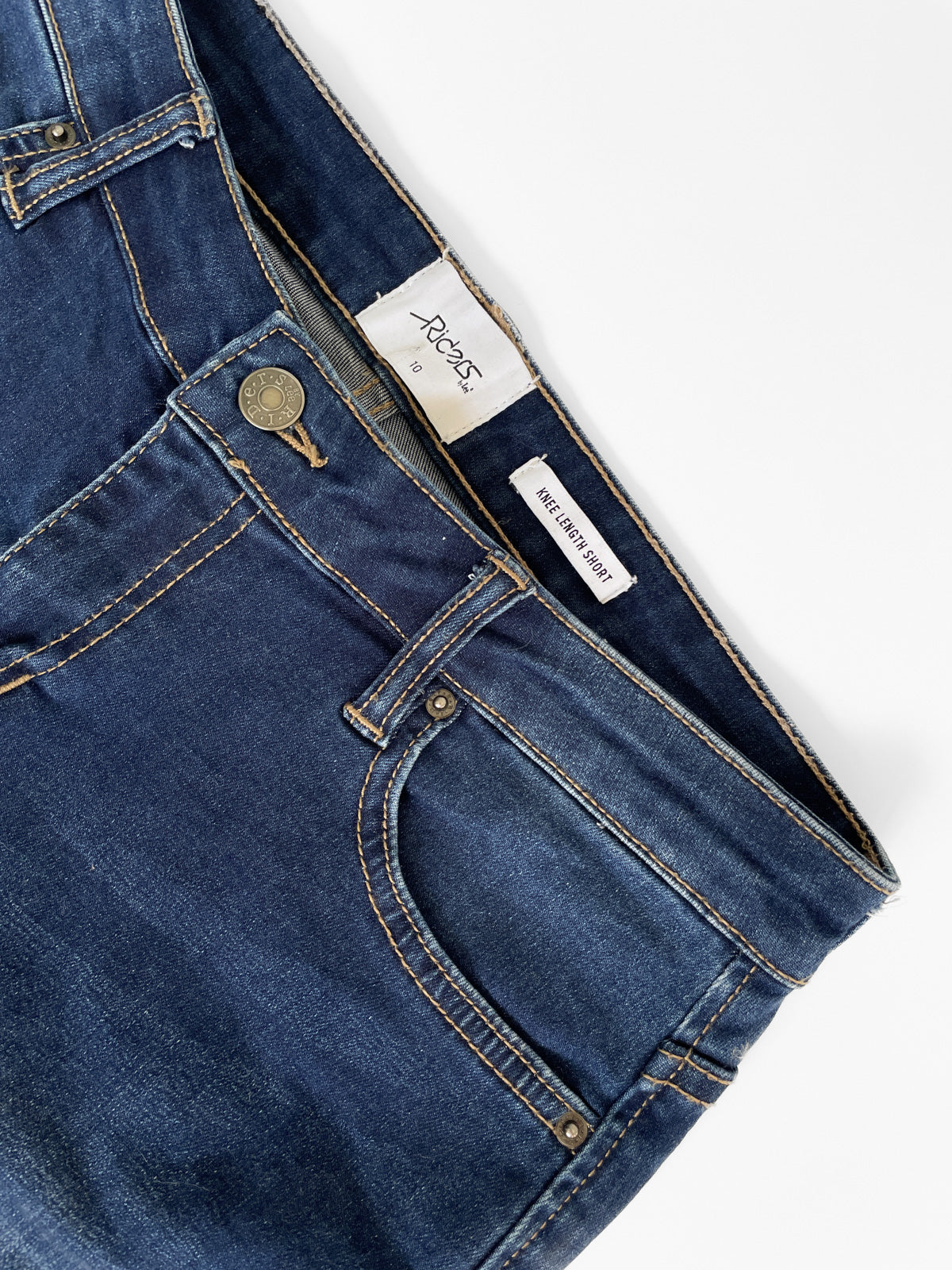 Dark Wash Denim Riders by Lee Knee Length Jort Short