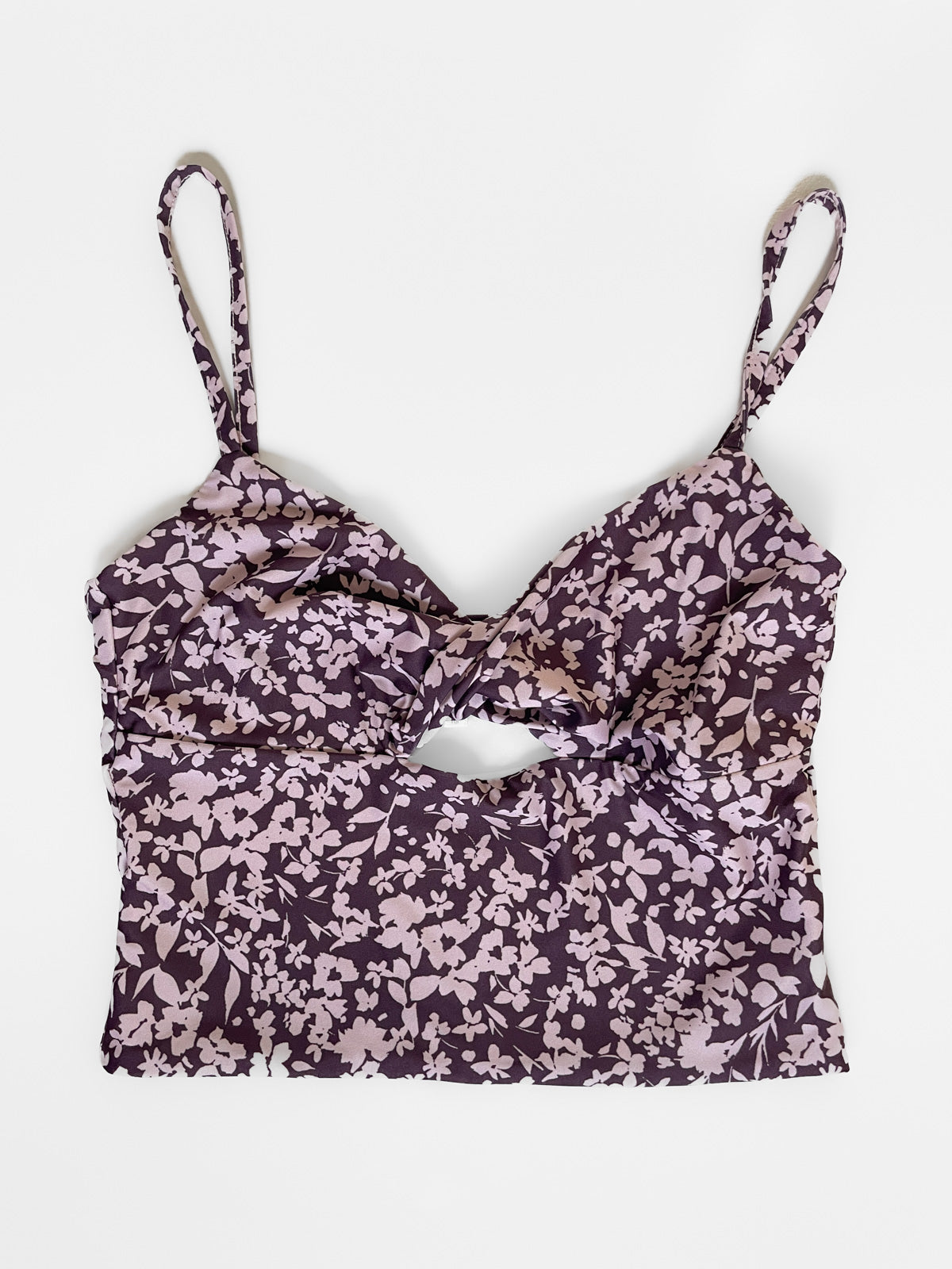 Arden Twist Crop in Chocolate/Rose Smoke
