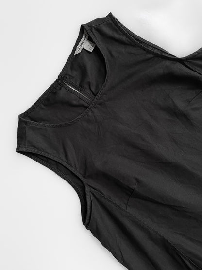 Black French Linen Tunic Top