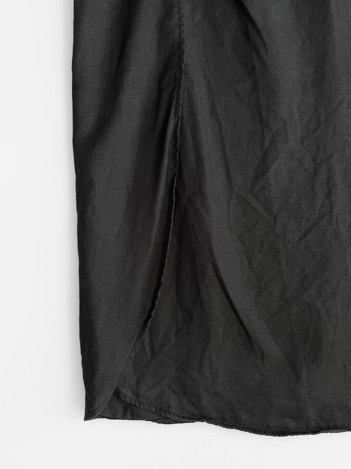 Black French Linen Tunic Top