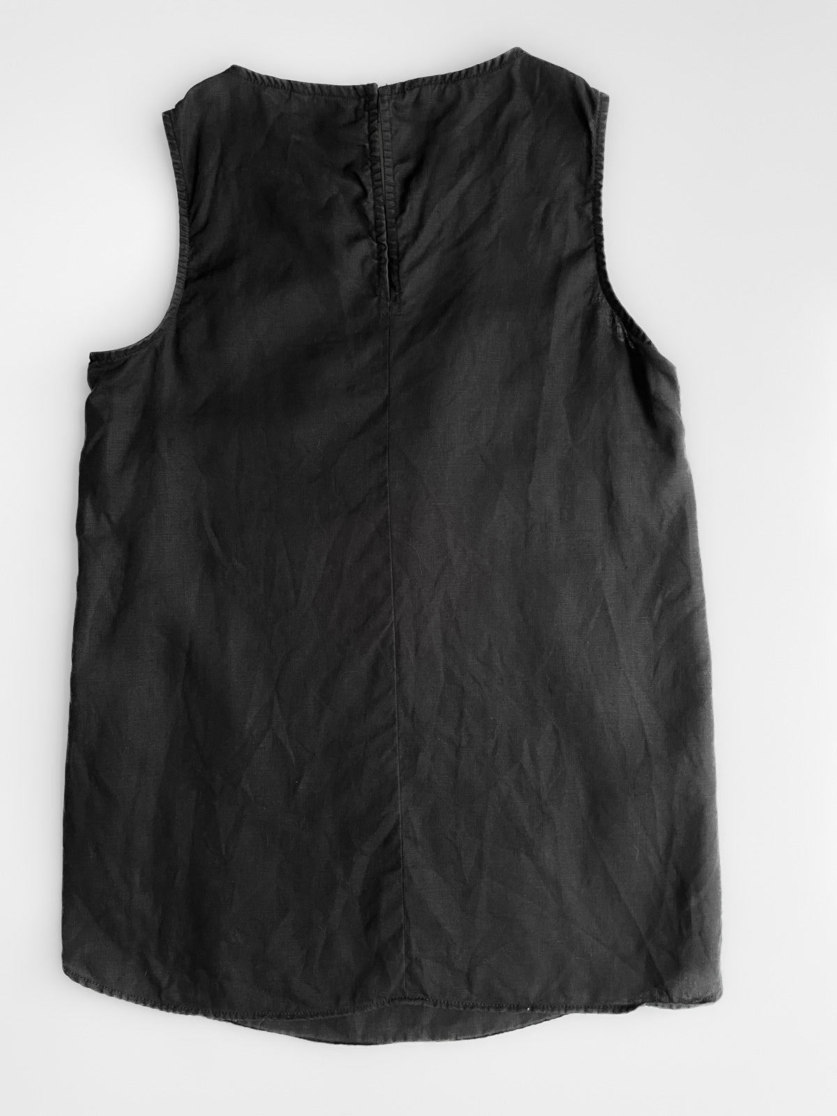 Black French Linen Tunic Top
