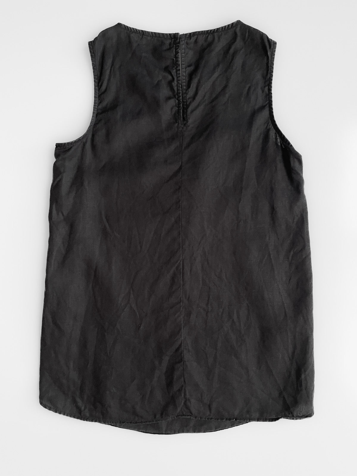 Black French Linen Tunic Top