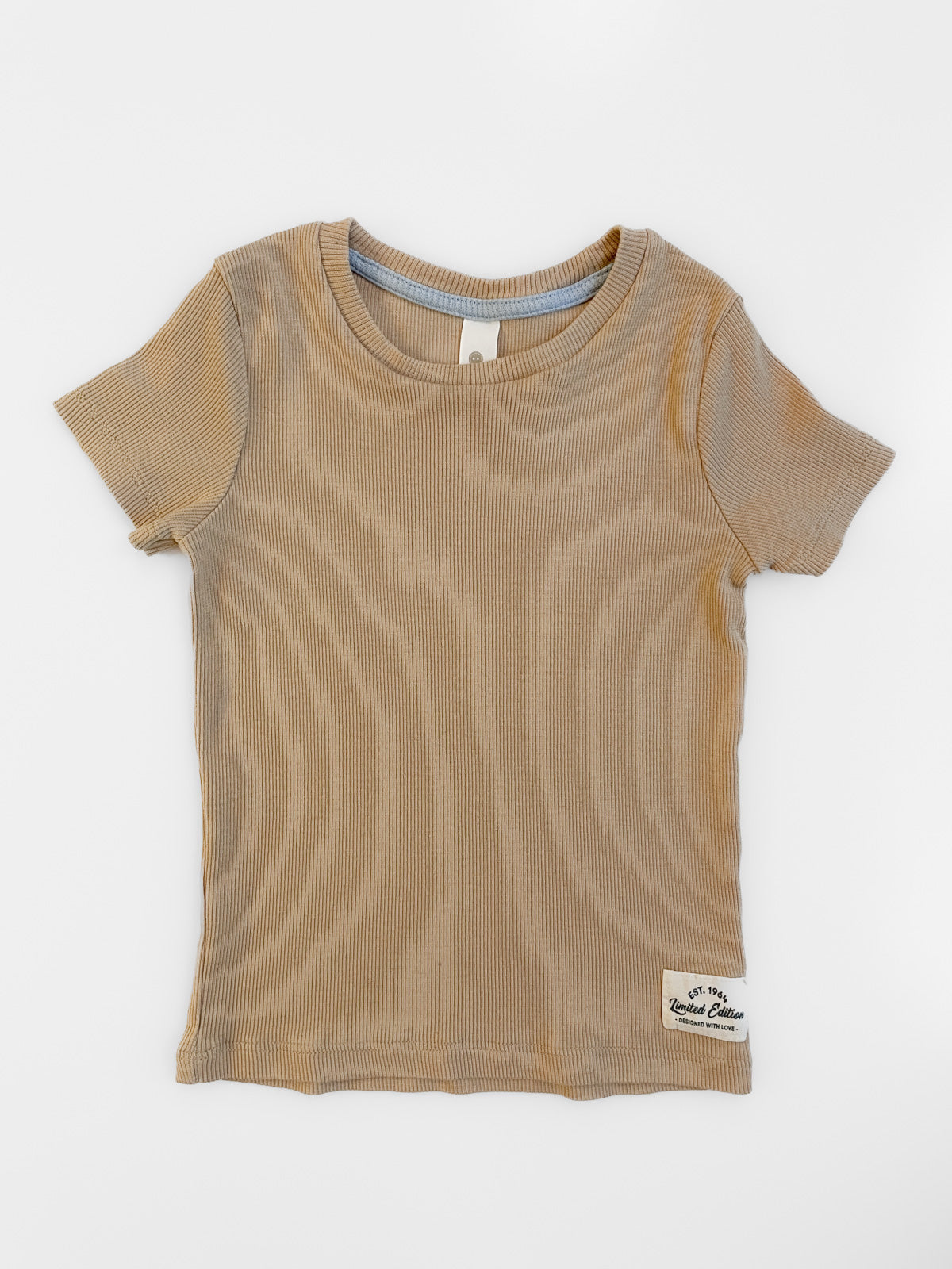 Camel Organic Cotton Ribbed Tee