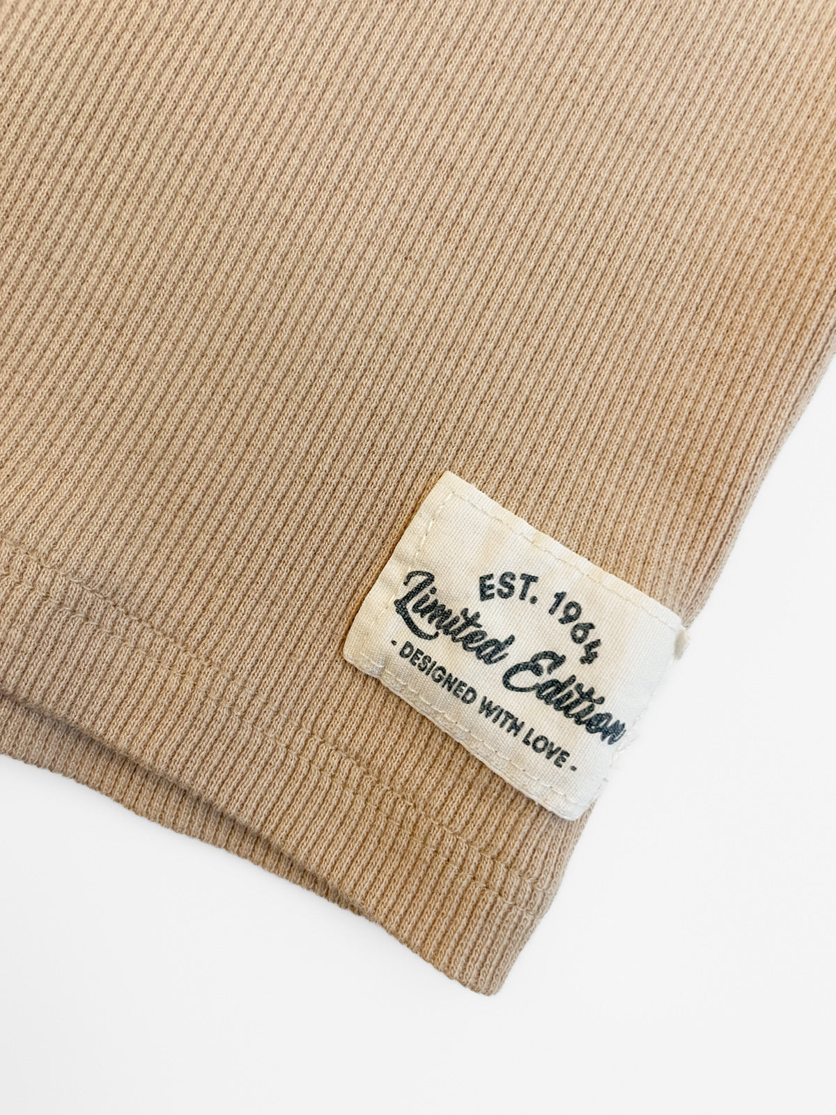 Camel Organic Cotton Ribbed Tee