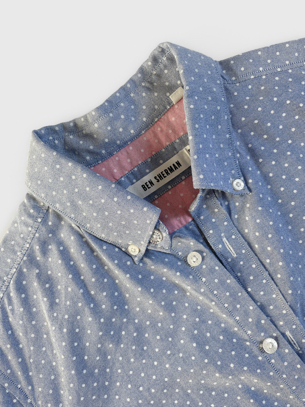 Polka Dot Chambray Oxford Shirt