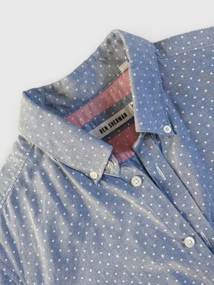 Polka Dot Chambray Oxford Shirt