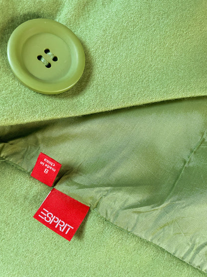 Woollen Mod Mini Wrap Skirt in Chartreuse Green