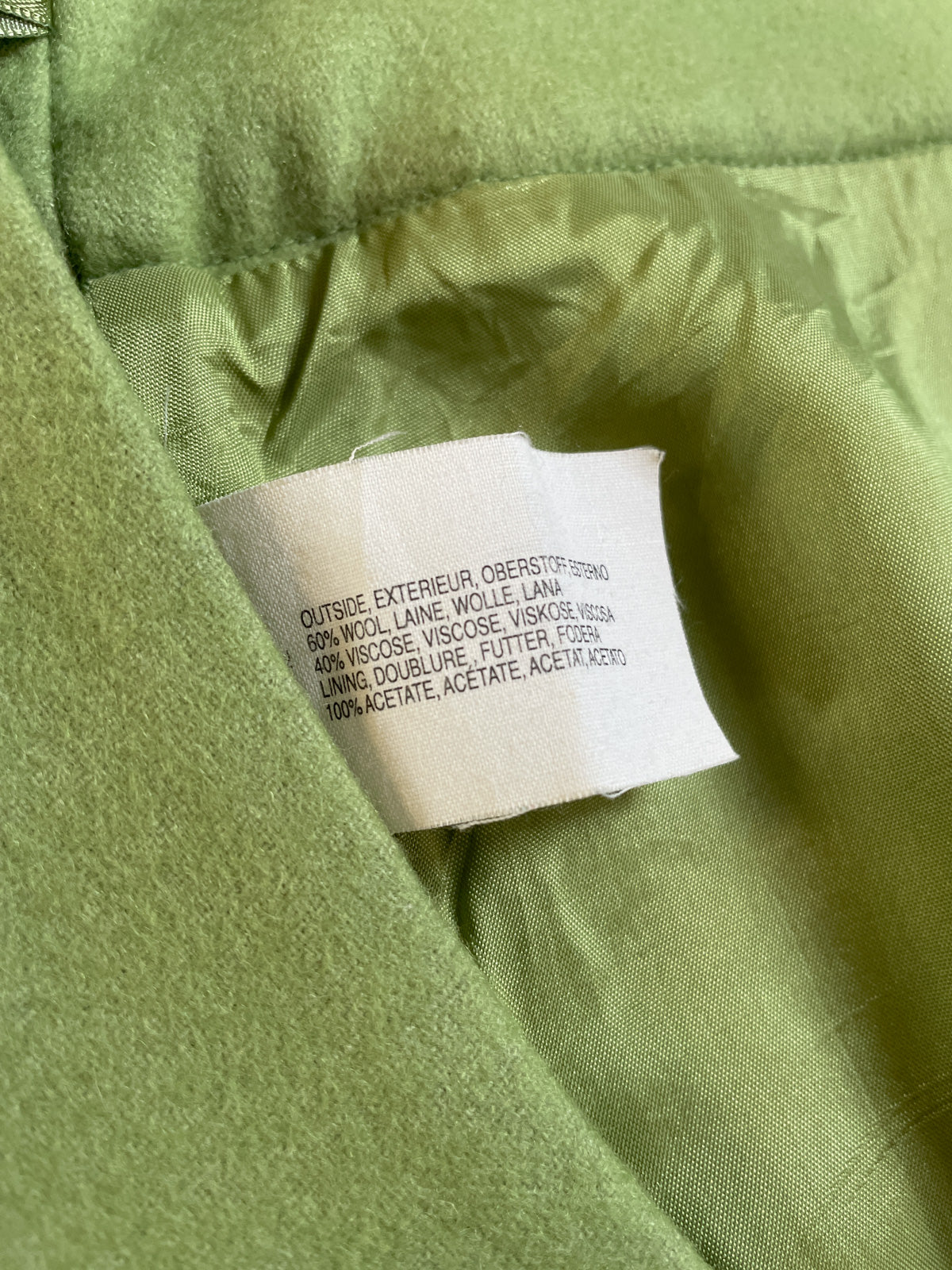 Woollen Mod Mini Wrap Skirt in Chartreuse Green