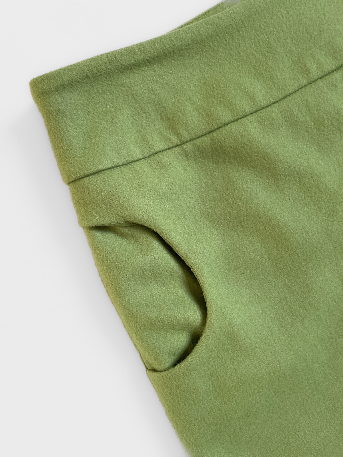 Woollen Mod Mini Wrap Skirt in Chartreuse Green