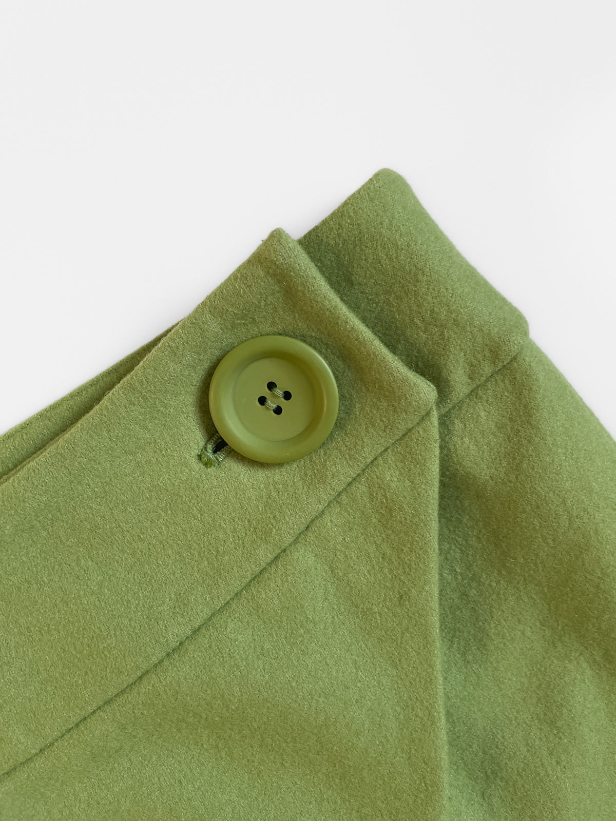 Woollen Mod Mini Wrap Skirt in Chartreuse Green