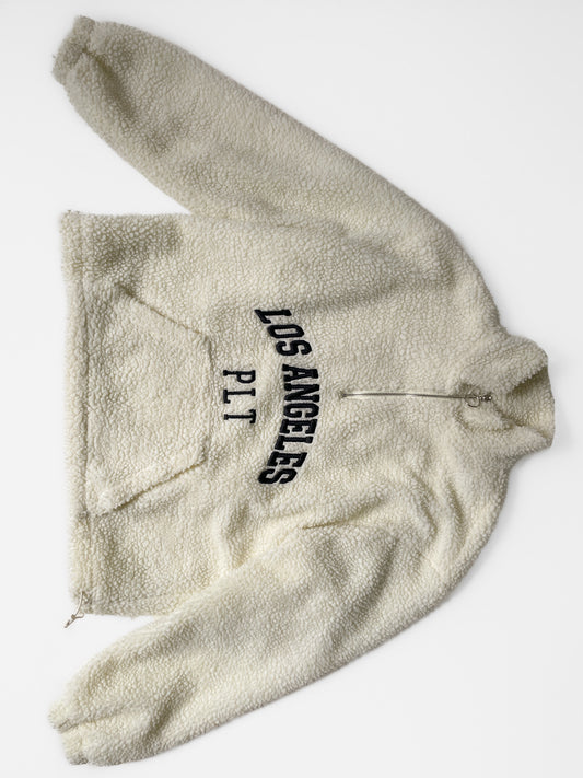 Los Angeles Sherpa Funnel Neck Quarter Zip Fleece Jumper