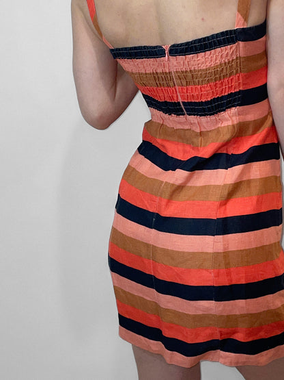 Fiesta Stripe Square Neck Mini Mod Dress
