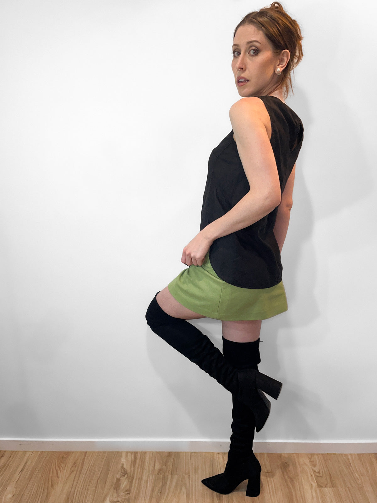 Black French Linen Tunic Top