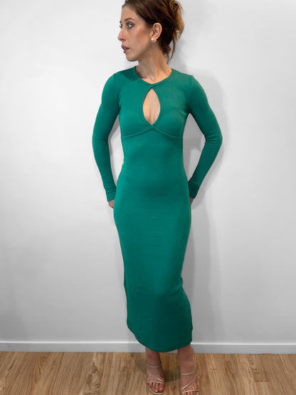 Georgia Midi Dress in Teal Blue