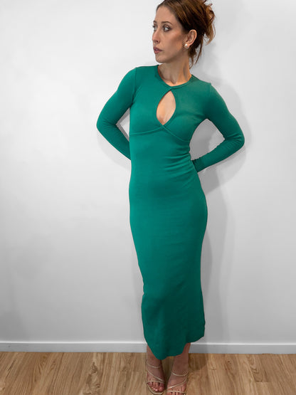 Georgia Midi Dress in Teal Blue