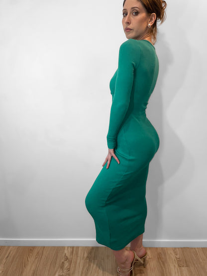 Georgia Midi Dress in Teal Blue