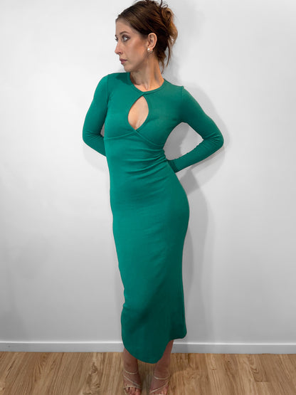 Georgia Midi Dress in Teal Blue