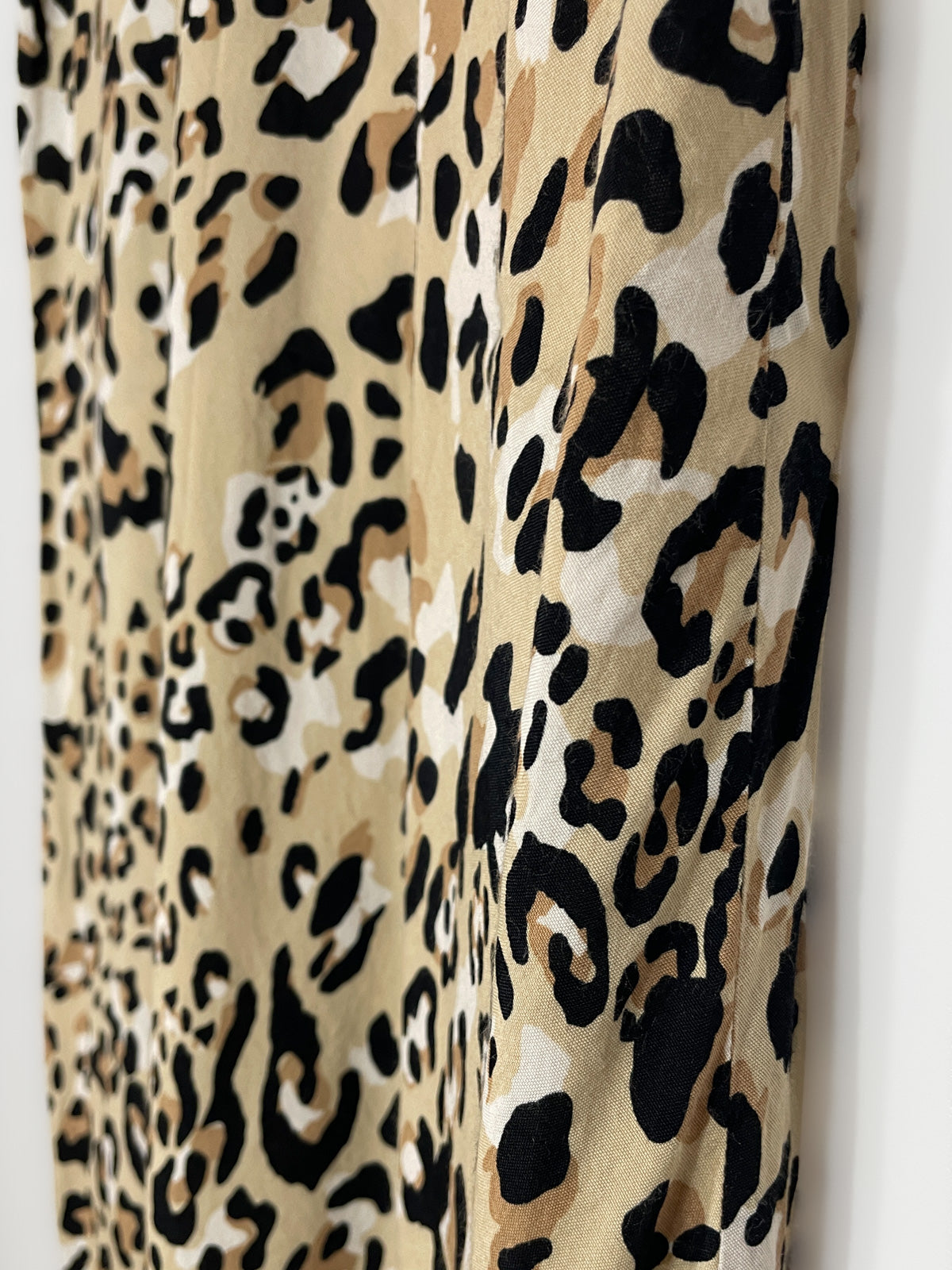Bias Cut Midi Skirt in Leopard Print